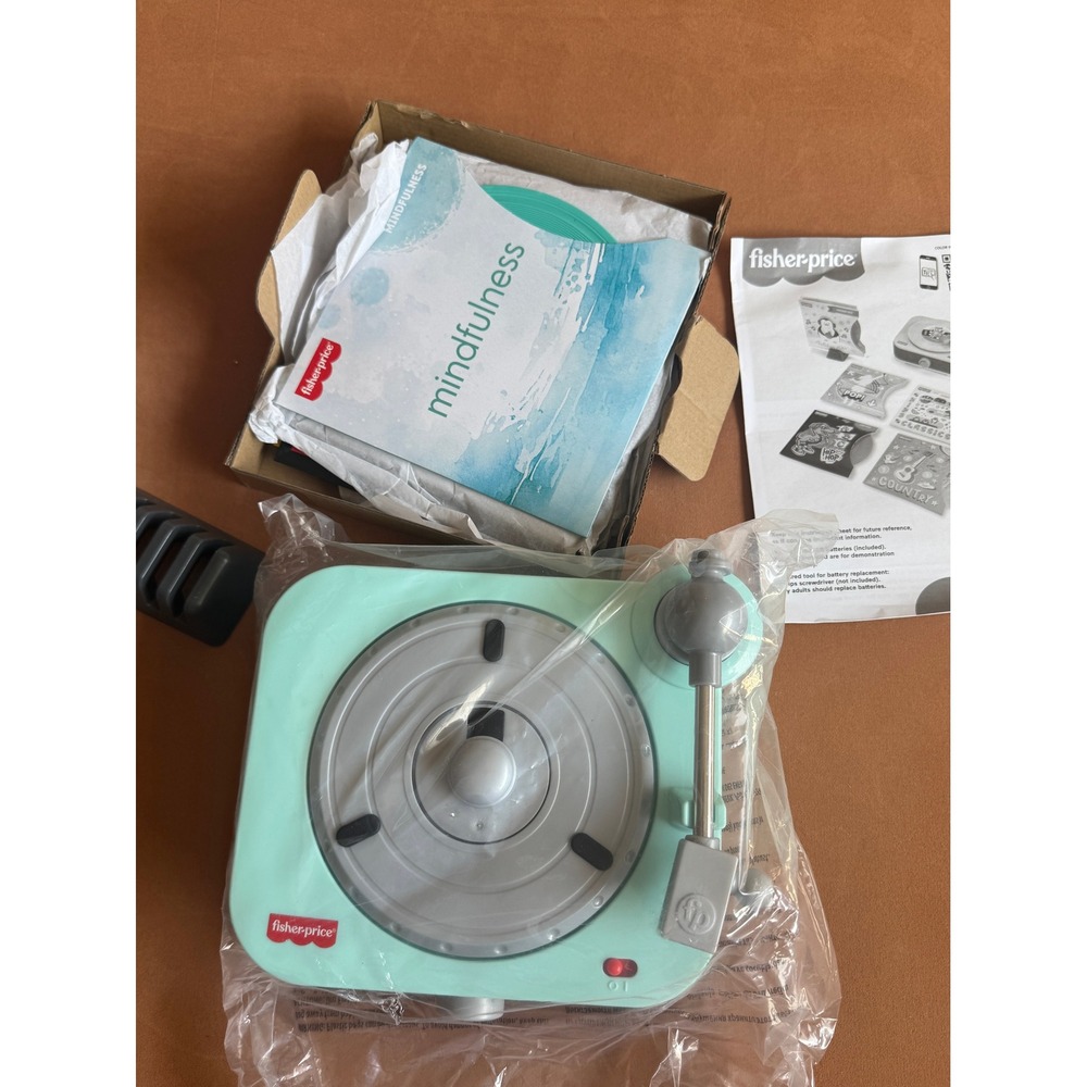 Fisher-Price Mint Green and Gray Toy Record Player